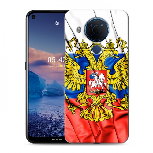 Дизайнерский силиконовый чехол для Nokia 5.4 Российский флаг