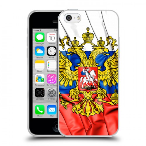 Дизайнерский пластиковый чехол для Iphone 5c Российский флаг