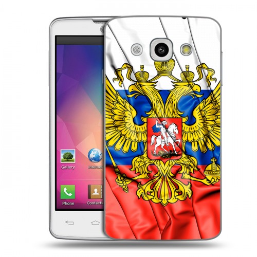 Дизайнерский пластиковый чехол для LG L60 Российский флаг