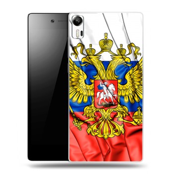 Дизайнерский силиконовый чехол для Lenovo Vibe Shot Российский флаг (на заказ)