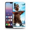 Дизайнерский силиконовый с усиленными углами чехол для Huawei P20 Pro Российский флаг