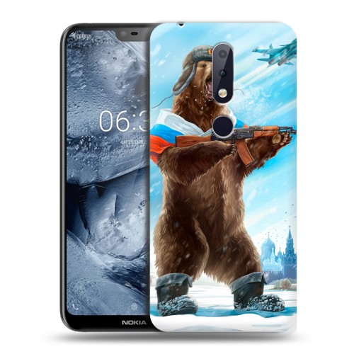 Дизайнерский пластиковый чехол для Nokia 6.1 Plus Российский флаг