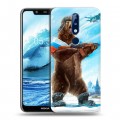 Дизайнерский пластиковый чехол для Nokia 5.1 Plus Российский флаг