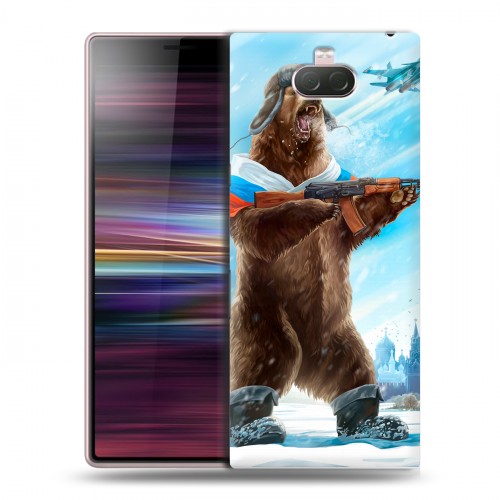 Дизайнерский силиконовый чехол для Sony Xperia 10 Российский флаг