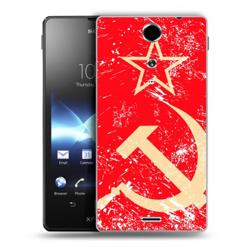 Дизайнерский пластиковый чехол для Sony Xperia TX Флаг СССР 