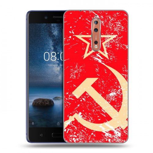Дизайнерский пластиковый чехол для Nokia 8 Флаг СССР 