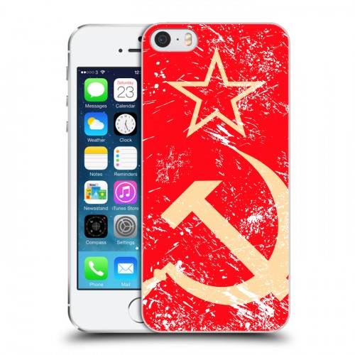 Дизайнерский пластиковый чехол для Iphone 5s Флаг СССР 