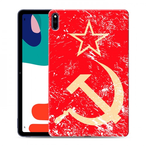 Дизайнерский силиконовый с усиленными углами чехол для Huawei MatePad Флаг СССР 
