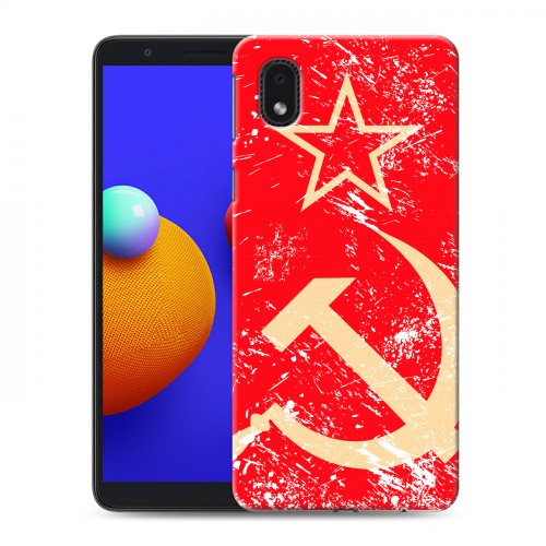 Дизайнерский пластиковый чехол для Samsung Galaxy A01 Core Флаг СССР 