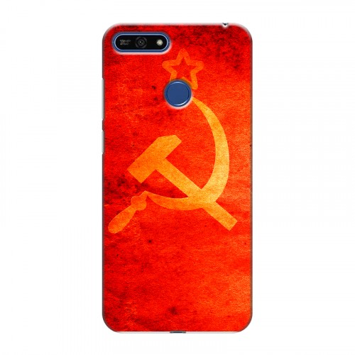 Дизайнерский силиконовый чехол для Huawei Honor 7A Pro Флаг СССР 