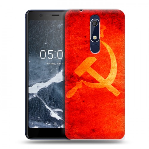 Дизайнерский пластиковый чехол для Nokia 5.1 Флаг СССР 