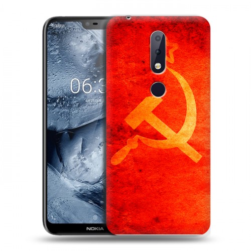 Дизайнерский пластиковый чехол для Nokia 6.1 Plus Флаг СССР 