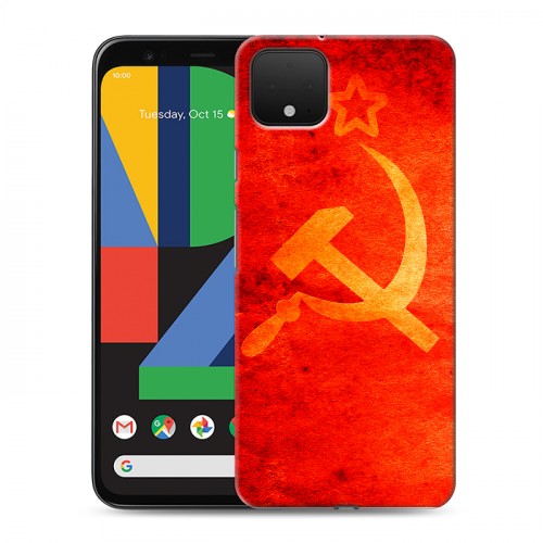 Дизайнерский пластиковый чехол для Google Pixel 4 Флаг СССР 