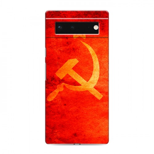Дизайнерский силиконовый с усиленными углами чехол для Google Pixel 6 Флаг СССР 
