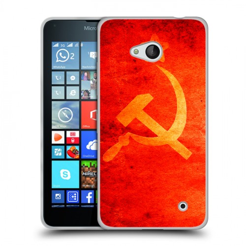 Дизайнерский пластиковый чехол для Microsoft Lumia 640 Флаг СССР 