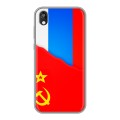 Дизайнерский силиконовый с усиленными углами чехол для Huawei Honor 8s Флаг СССР 