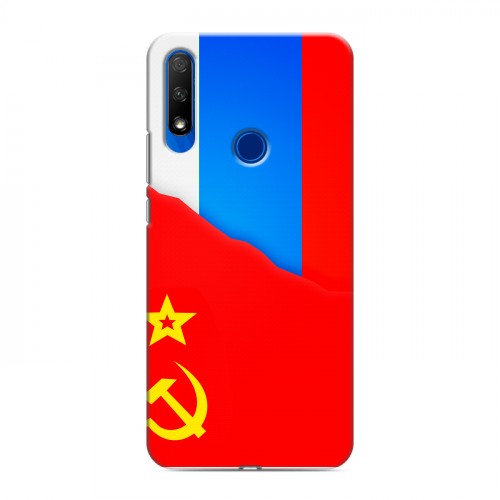 Дизайнерский силиконовый с усиленными углами чехол для Huawei Honor 9X Флаг СССР 