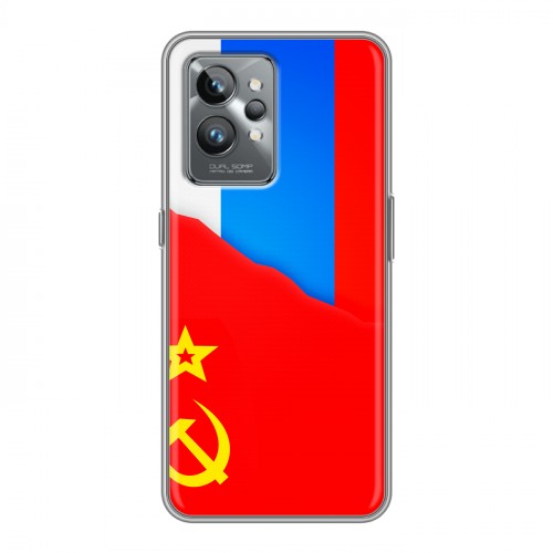 Дизайнерский силиконовый с усиленными углами чехол для Realme GT2 Pro Флаг СССР 