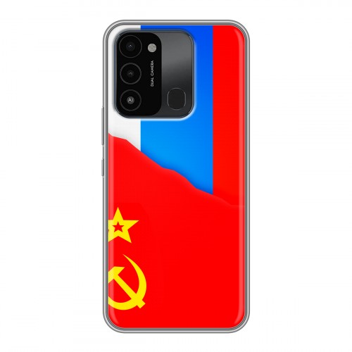 Дизайнерский силиконовый с усиленными углами чехол для Tecno Spark Go 2022 Флаг СССР 