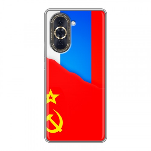 Дизайнерский силиконовый с усиленными углами чехол для Huawei Nova 10 Флаг СССР 