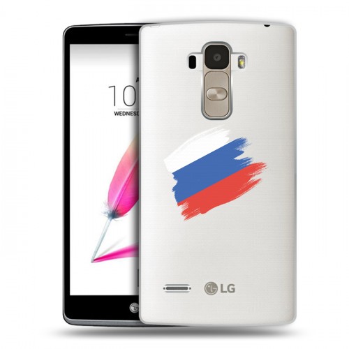 Полупрозрачный дизайнерский пластиковый чехол для LG G4 Stylus Российский флаг