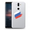 Полупрозрачный дизайнерский силиконовый чехол для Nokia 8 Sirocco Российский флаг