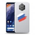 Полупрозрачный дизайнерский пластиковый чехол для Nokia 9 PureView Российский флаг