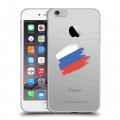 Полупрозрачный дизайнерский силиконовый чехол для Iphone 6 Plus/6s Plus Российский флаг