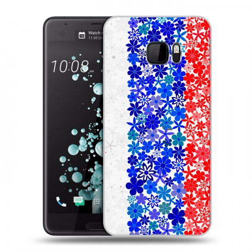 Полупрозрачный дизайнерский пластиковый чехол для HTC U Ultra Российский флаг