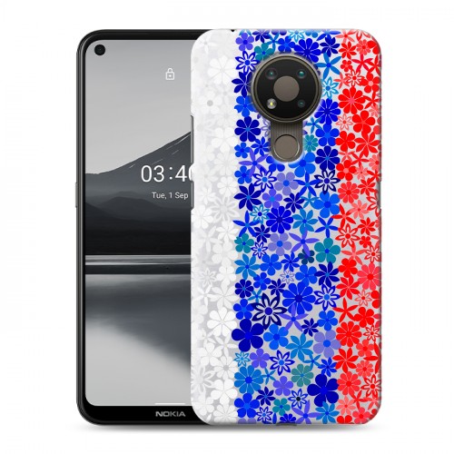 Полупрозрачный дизайнерский пластиковый чехол для Nokia 3.4 Российский флаг