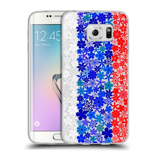 Полупрозрачный дизайнерский пластиковый чехол для Samsung Galaxy S6 Edge Российский флаг