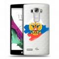 Полупрозрачный дизайнерский пластиковый чехол для LG G4 S Российский флаг