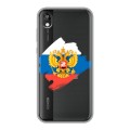 Полупрозрачный дизайнерский силиконовый чехол для Huawei Honor 8s Российский флаг