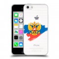 Полупрозрачный дизайнерский пластиковый чехол для Iphone 5c Российский флаг