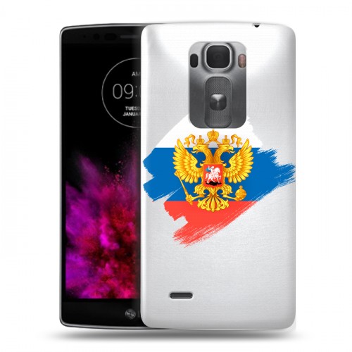 Полупрозрачный дизайнерский пластиковый чехол для LG G Flex 2 Российский флаг