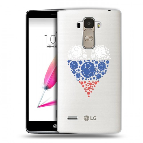 Полупрозрачный дизайнерский силиконовый чехол для LG G4 Stylus Российский флаг