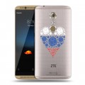 Полупрозрачный дизайнерский пластиковый чехол для ZTE Axon 7 Российский флаг