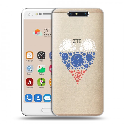 Полупрозрачный дизайнерский пластиковый чехол для ZTE Blade V8 Российский флаг