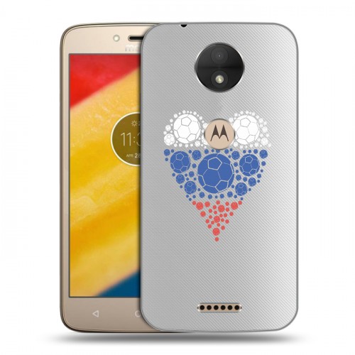 Полупрозрачный дизайнерский пластиковый чехол для Motorola Moto C Российский флаг