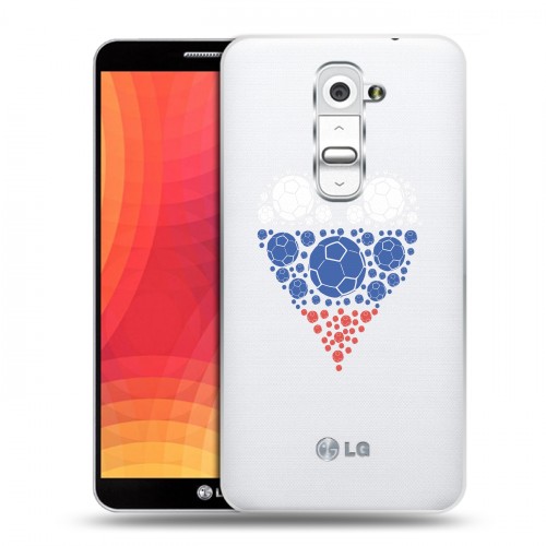 Полупрозрачный дизайнерский силиконовый чехол для LG Optimus G2 Российский флаг