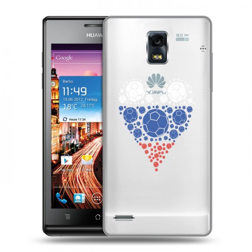 Полупрозрачный дизайнерский пластиковый чехол для Huawei Ascend P1 Российский флаг