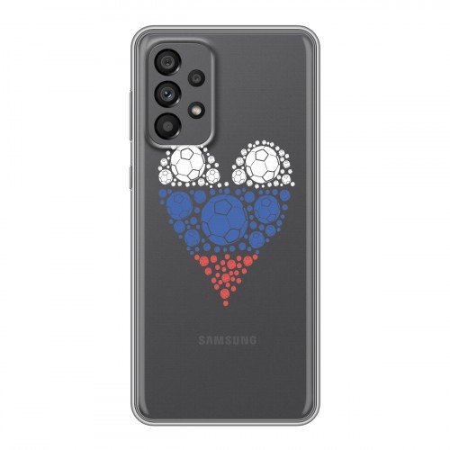Полупрозрачный дизайнерский пластиковый чехол для Samsung Galaxy A73 5G Российский флаг