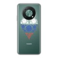 Полупрозрачный дизайнерский пластиковый чехол для Huawei Nova Y90 Российский флаг