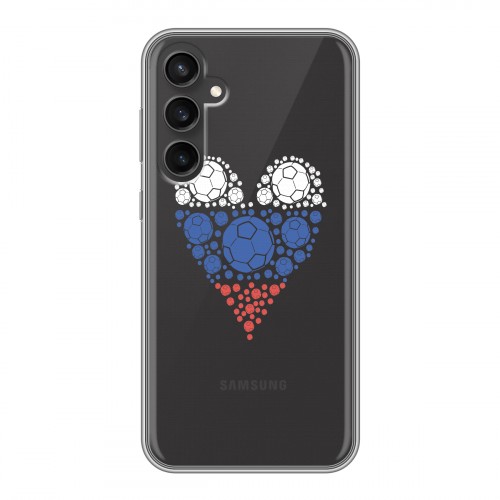 Полупрозрачный дизайнерский силиконовый чехол для Samsung Galaxy S23 FE Российский флаг