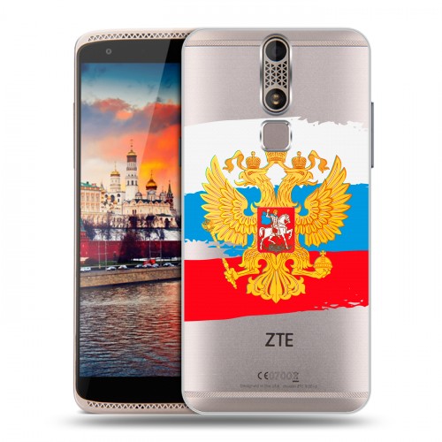 Полупрозрачный дизайнерский пластиковый чехол для ZTE Axon Mini Российский флаг