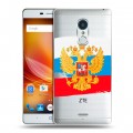 Полупрозрачный дизайнерский пластиковый чехол для ZTE Blade X9 Российский флаг