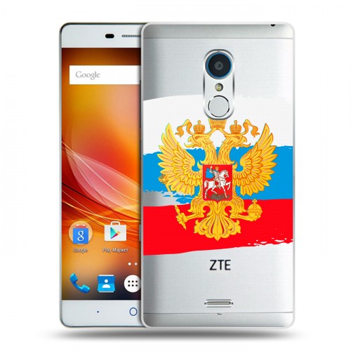 Полупрозрачный дизайнерский пластиковый чехол для ZTE Blade X9 Российский флаг