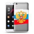 Полупрозрачный дизайнерский пластиковый чехол для OnePlus X Российский флаг