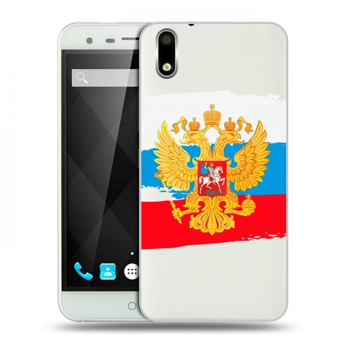 Полупрозрачный дизайнерский пластиковый чехол для Ulefone Paris Российский флаг