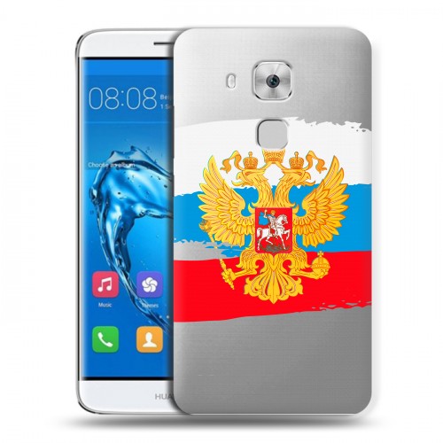 Полупрозрачный дизайнерский пластиковый чехол для Huawei Nova Plus Российский флаг